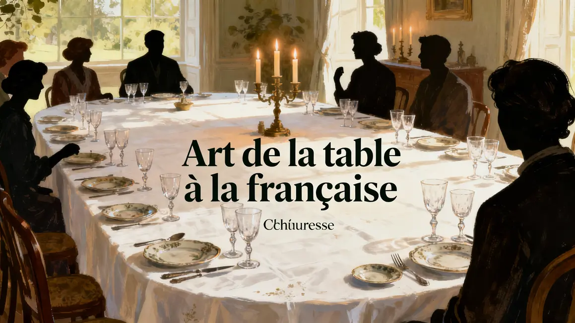 Art de la table a la francaise table elegante nappe blanche vaisselle ancienne