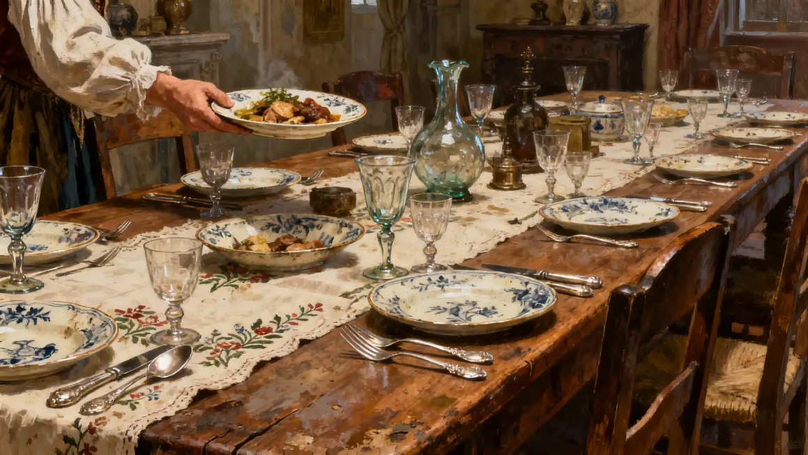 Art de la table a la francaise banquet vaisselle ancienne verres souffles