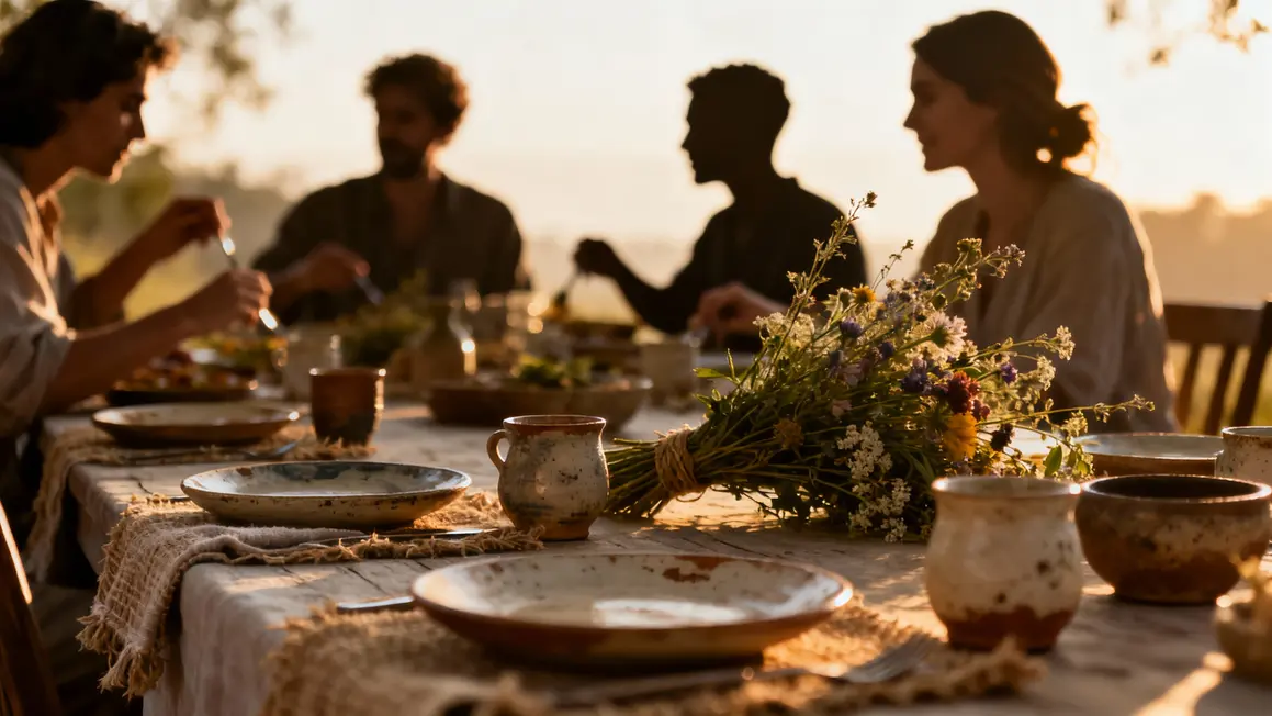 table art de vivre vaisselle artisanale repas convivial