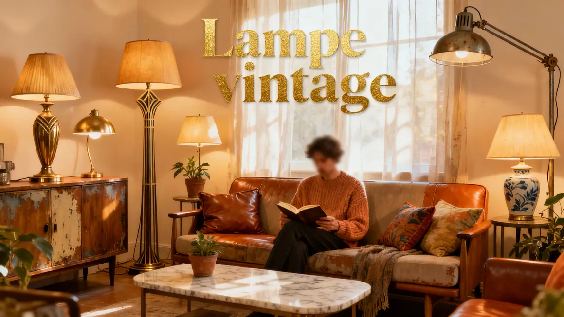 lampe vintage mise en avant dans un interieur cosy