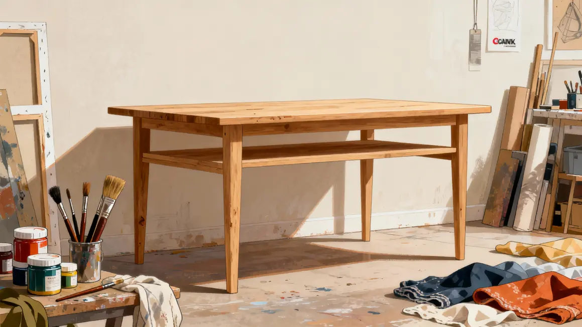 Table bois épurée plateaux pieds accessoires créatifs IKEA