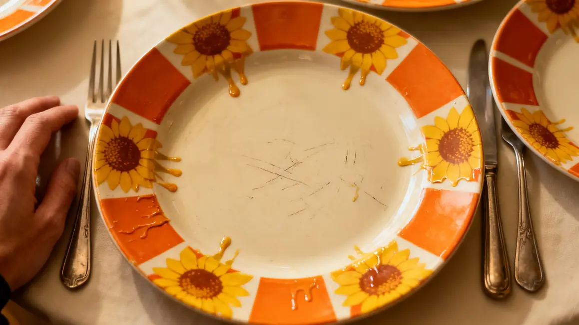 Motifs géométriques assiettes vintage années 60