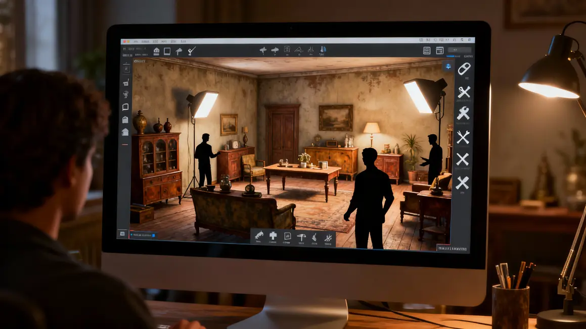Logiciels décoration intérieure, simulation 3D vintage