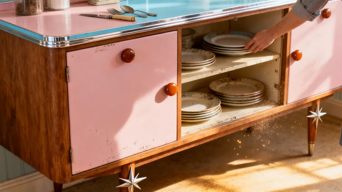 Buffet annees 50 bois massif authentique