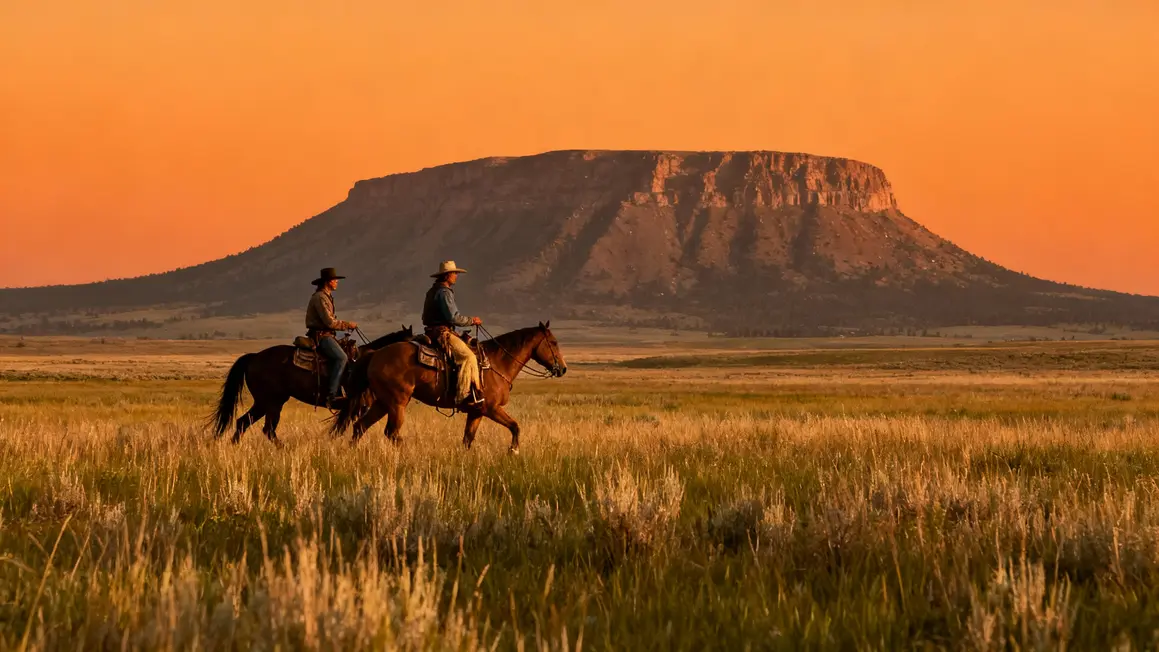 Deux cavaliers prairie western 1923 Yellowstone