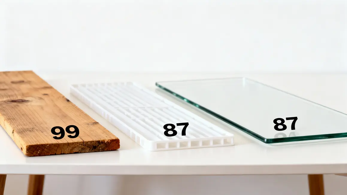 comparaison planche bois plastique verre odeurs