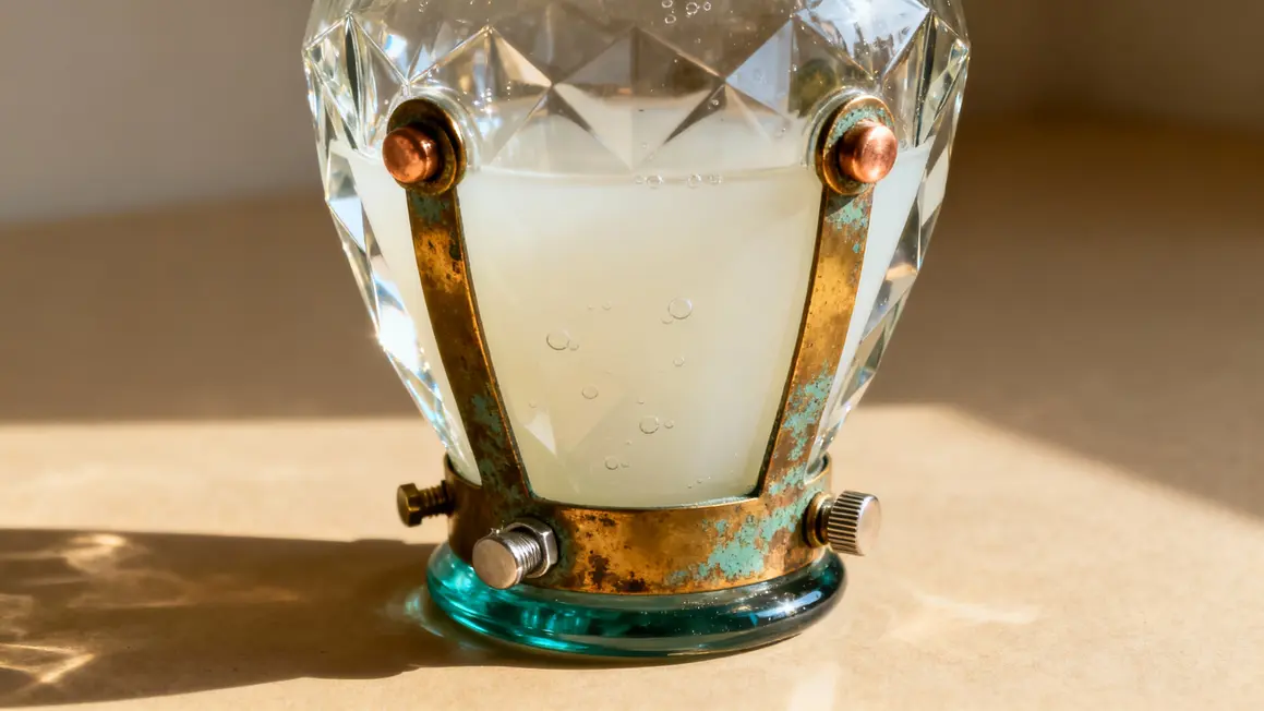 Verre soufflé, opaline, cristal et laiton suspension vintage