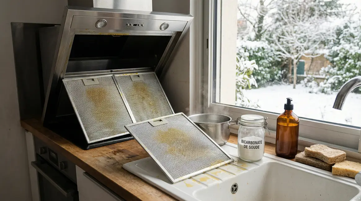 Filtres hotte cuisine graisse bicarbonate liquide vaisselle