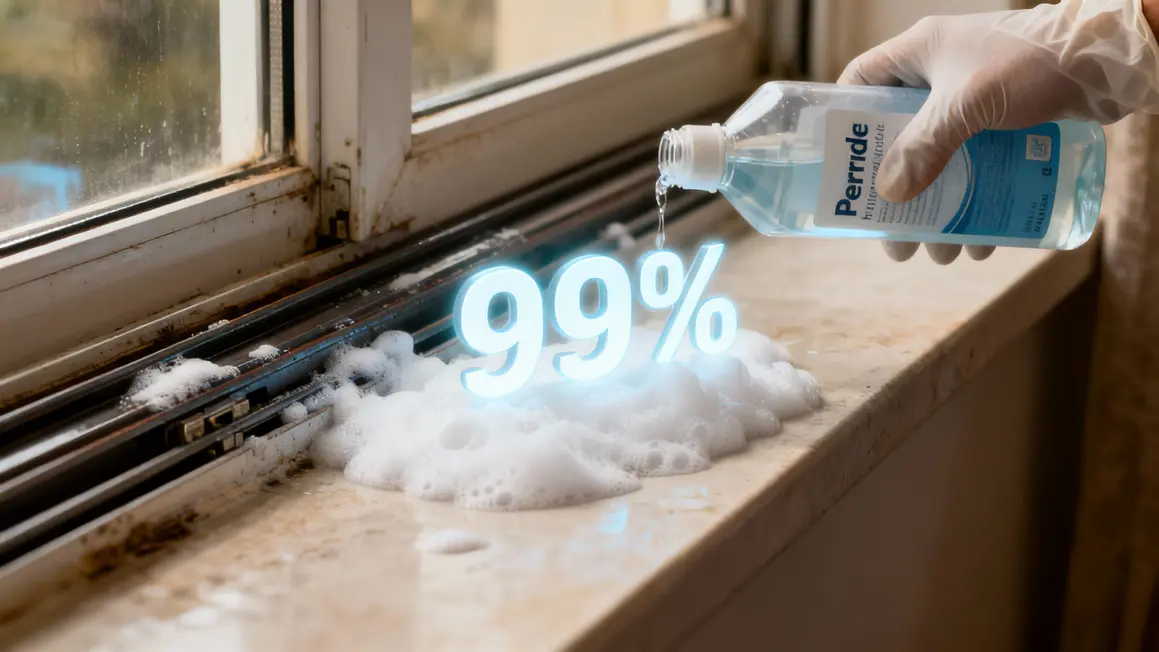 Mousse peroxyde hydrogène rails fenêtre gain 99%