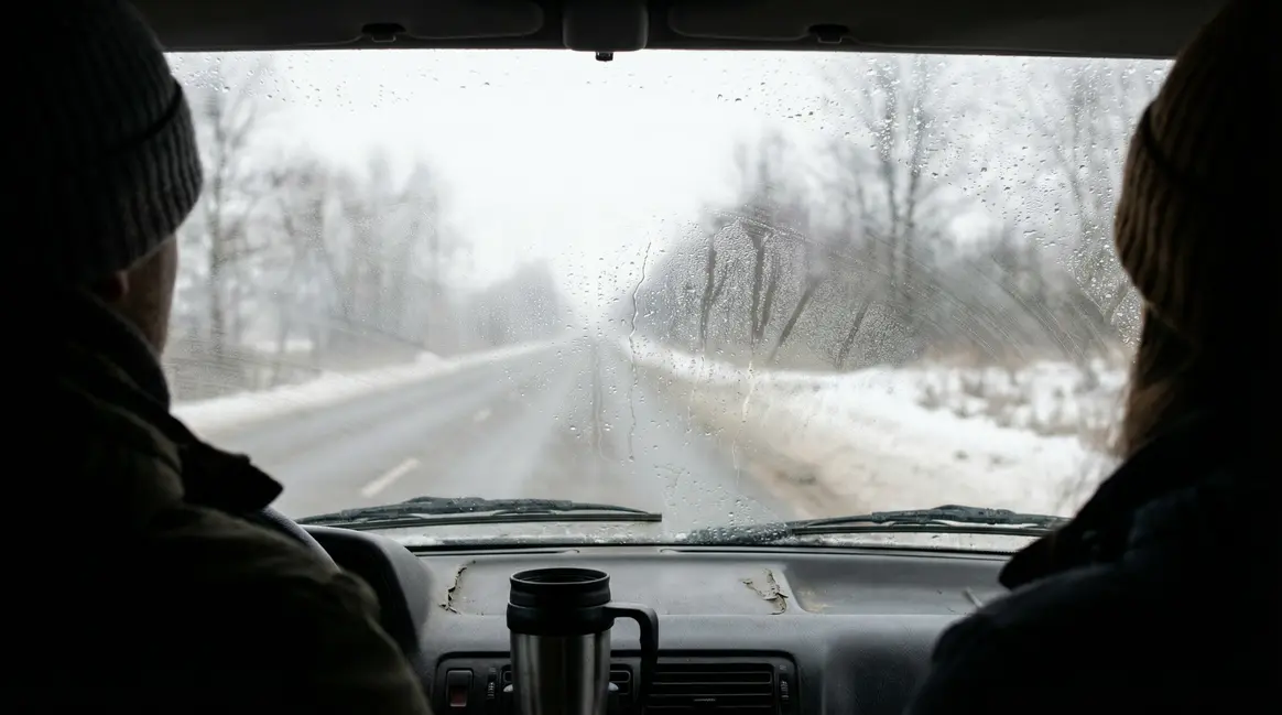 Pare-brise embué condensation hiver voiture