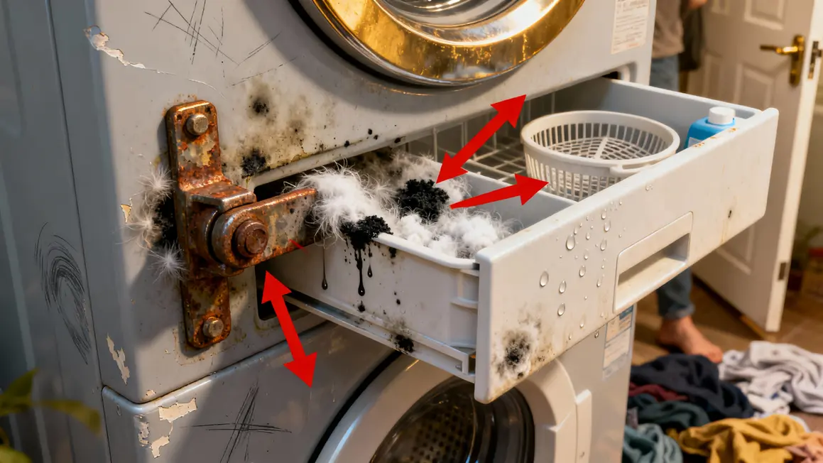 Joint filtre machine à laver qui sent mauvais traces depots