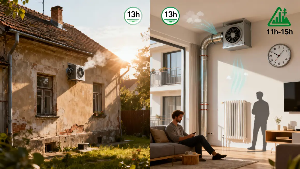 Aération maison ancienne et appartement moderne, horaires adaptés