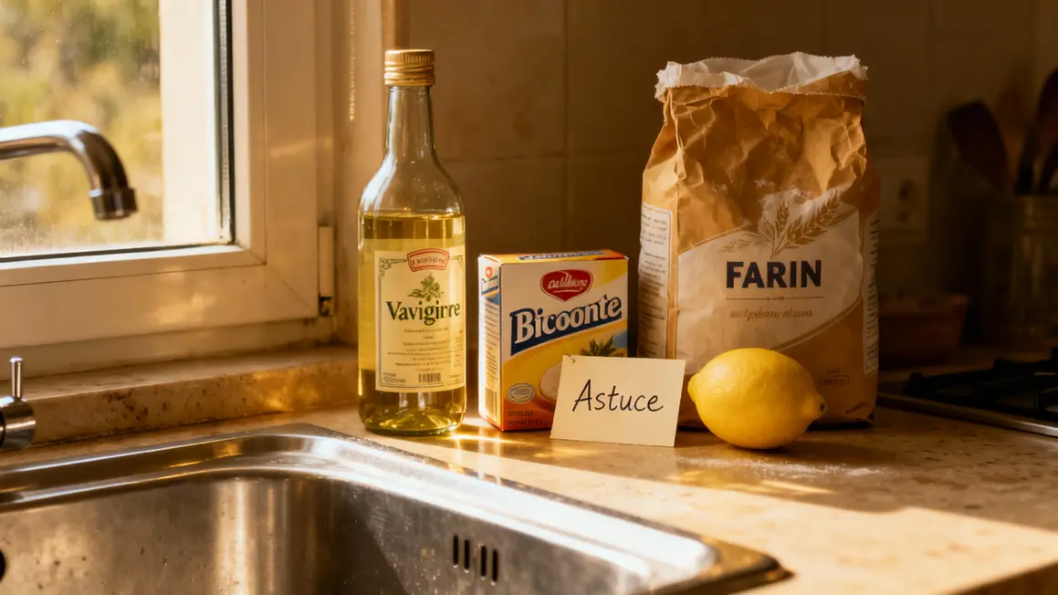 Produits naturels evier inox vinaigre citron