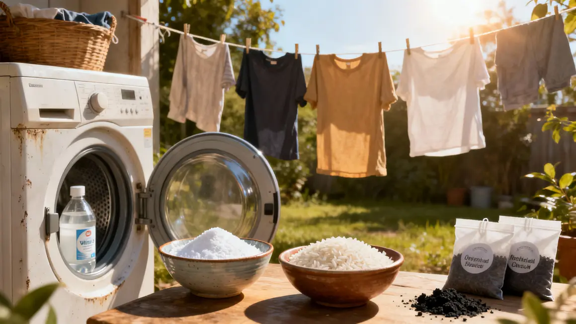 machine à laver astuces vinaigre séchage linge au soleil