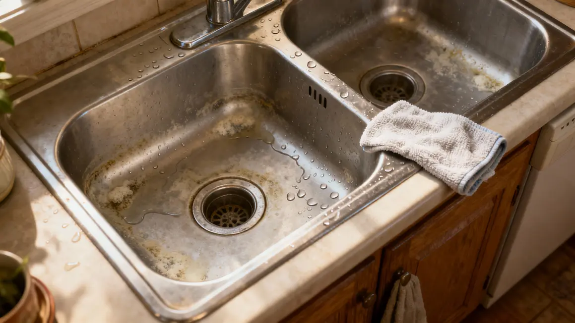 Evier inox traces calcaire entretien chiffon