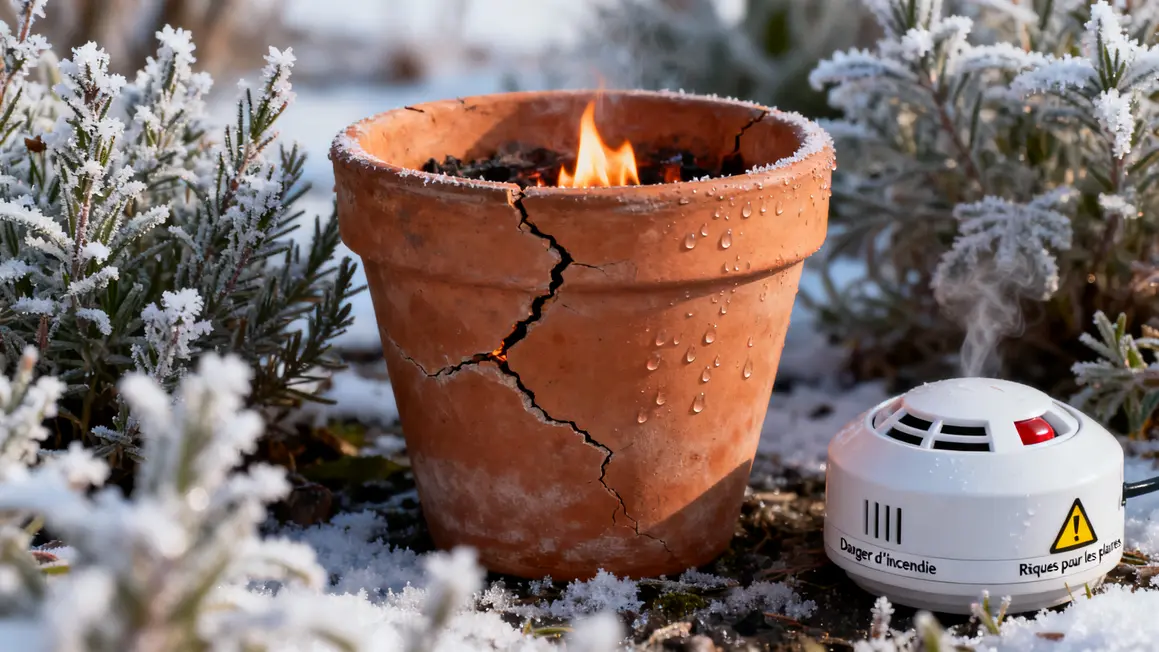 Pot terre cuite fissure dangers gel plante hiver