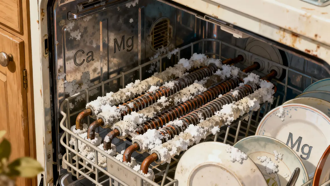 schema interne lave vaisselle ancien traces de calcaire