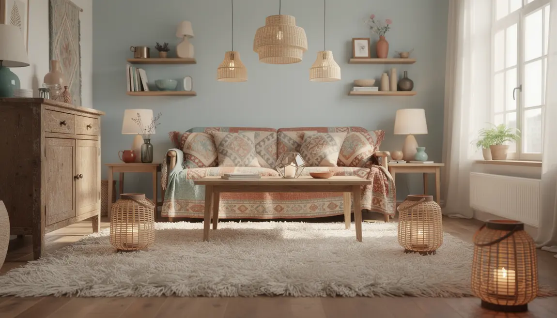 Décoration Shein Home vintage et moderne, salon lumineux, accessoires tendance