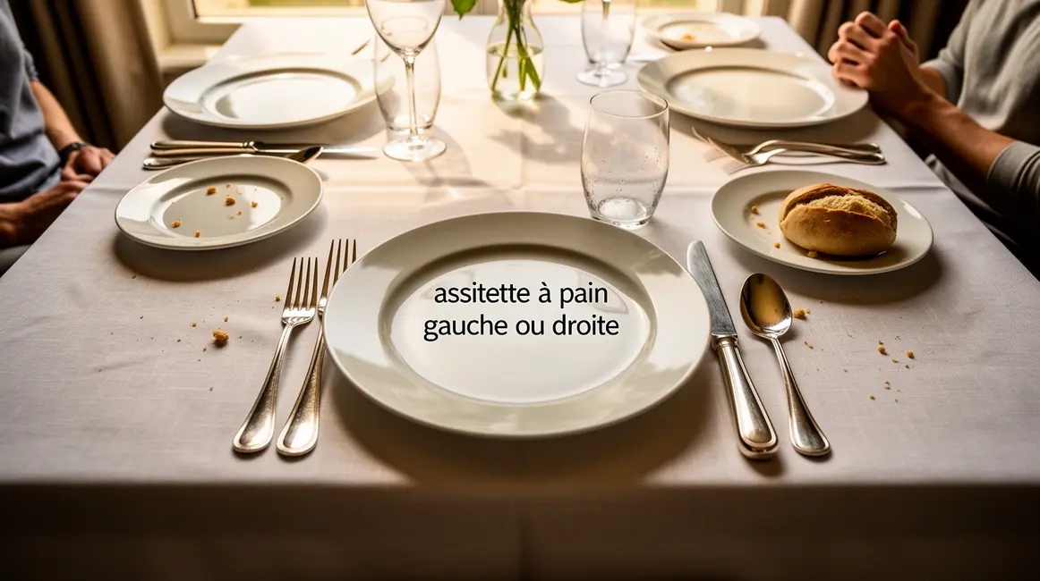 table raffinée assiette a pain gauche droite