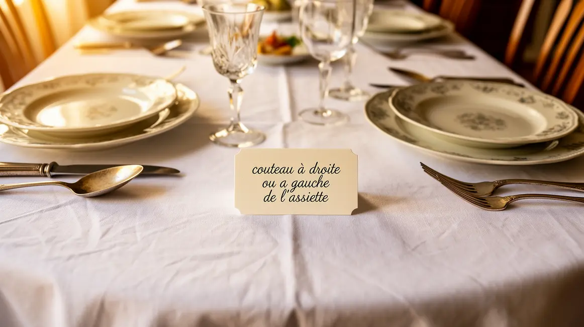 Table dressée avec couteau à droite