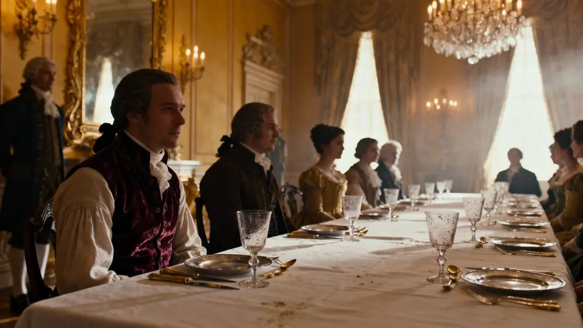 Table banquet historique, couverts argent or, ambiance aristocratique